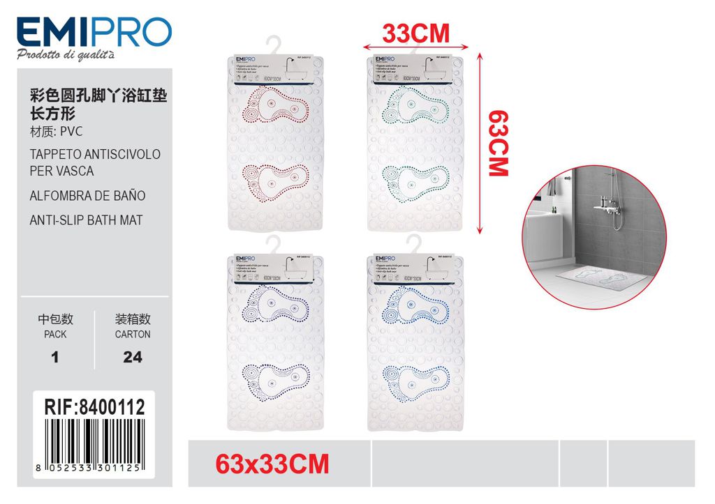 Tappeto Antiscivolo Per vasca 33*63cm