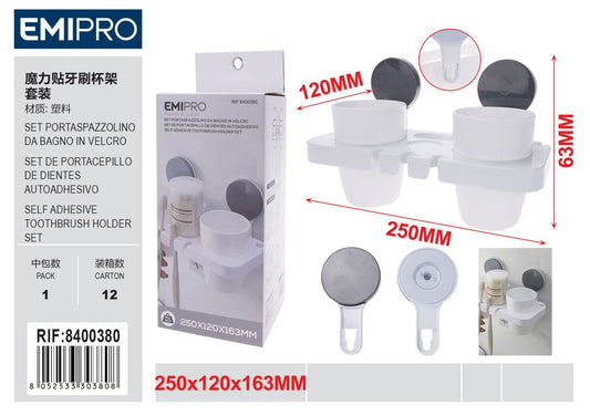 Set Portaspazzolino Da Bagno Con ventosa Adesiva