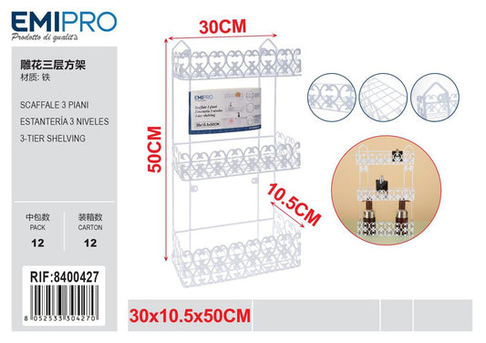Scaffale 3 Piani 30*10.5*50cm