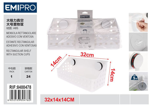 Mensola Rettangolare Adesivo Con ventosa 32*15*14cm