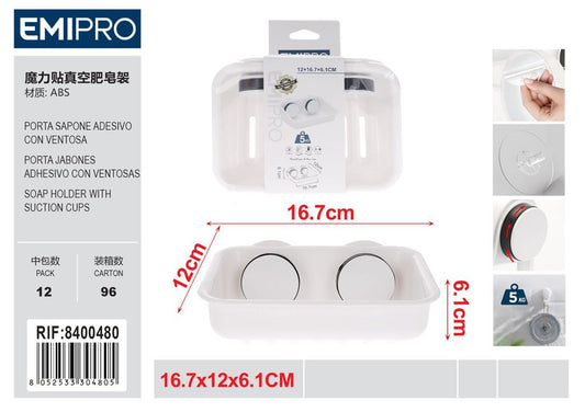 Porta Sapone Adesivo Con ventosa 12*16.7*6.1cm