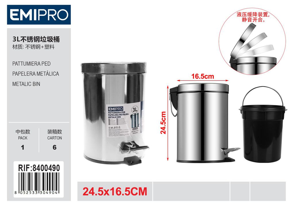 Pattumiera Ped.3L
