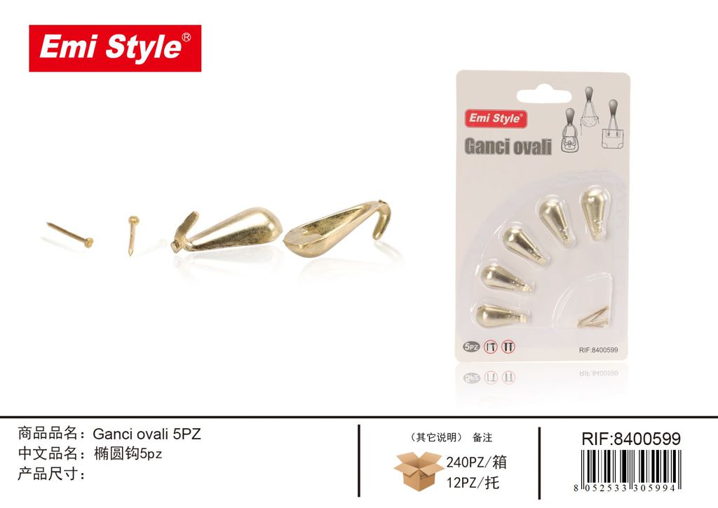 Ganci Ovali 5Pz