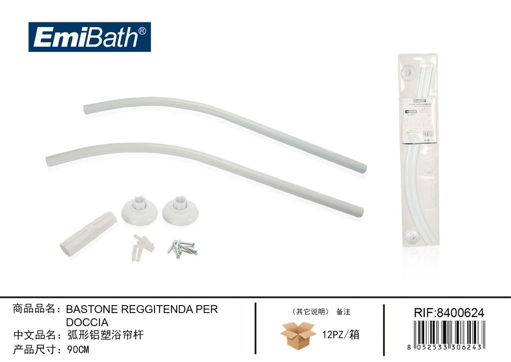 Bastone Reggitenda Per Doccia 90cm*2Pz
