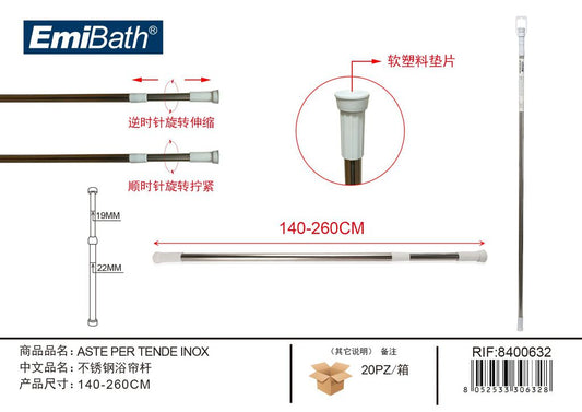 Aste Per Tende Inox 140 260cm