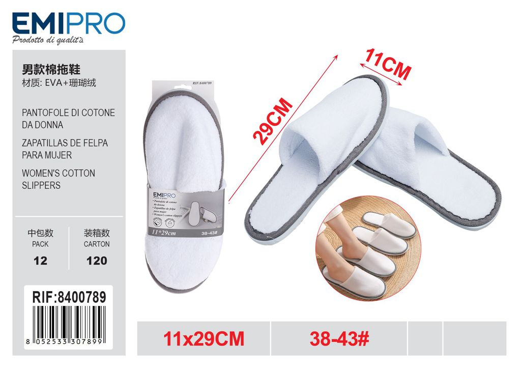 Pantofole Di Cotone Da Uomo 29*11cm