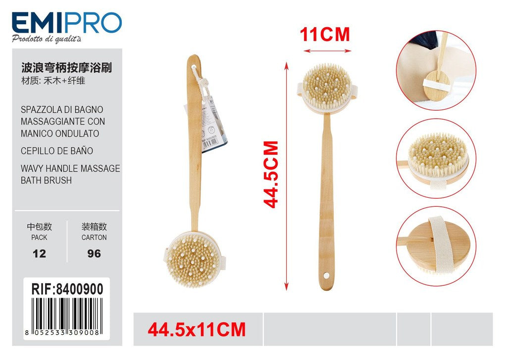 Spazzola Di Bagno Massaggiante Con Manico Ondulato 44.5*11cm