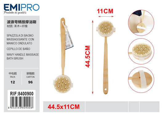Spazzola Di Bagno Massaggiante Con Manico Ondulato 44.5*11cm