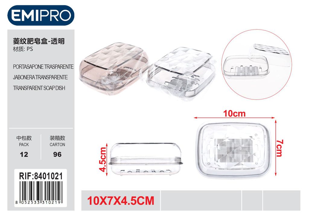 Portasapone Trasparente 10*7*4.5cm