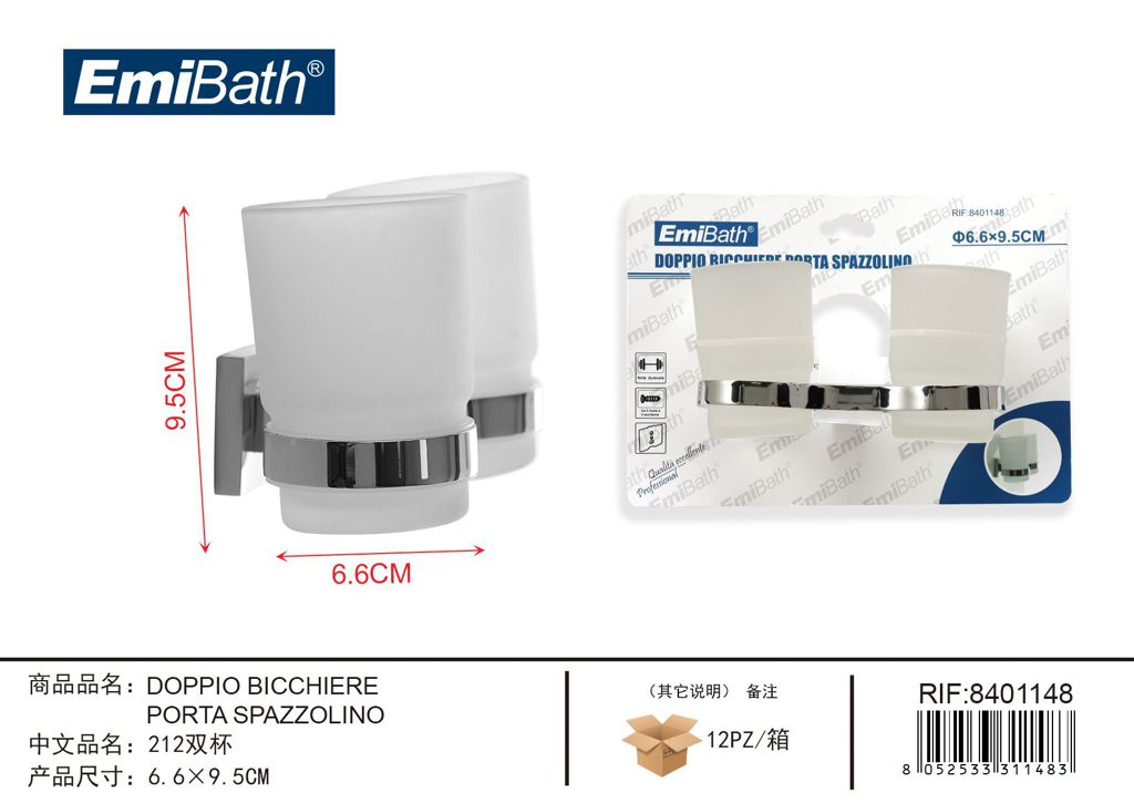 Doppio Bicchiere Porta Spazzolino
