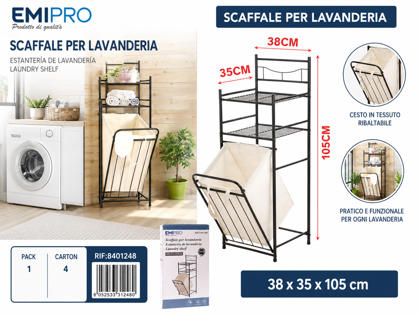 Scaffale per Lavandaeria 38*35*105cm