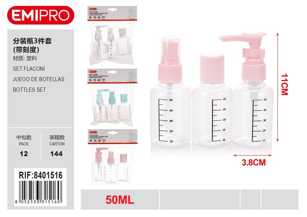 Set Flaconi 50ml 3Pz