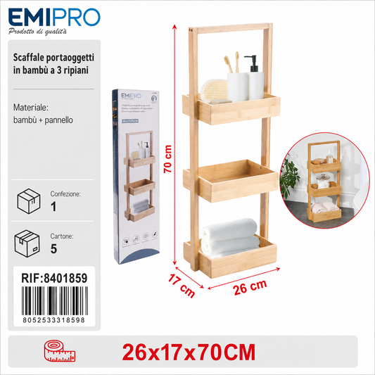 Scaffale Portaoggetti a Tre Strati