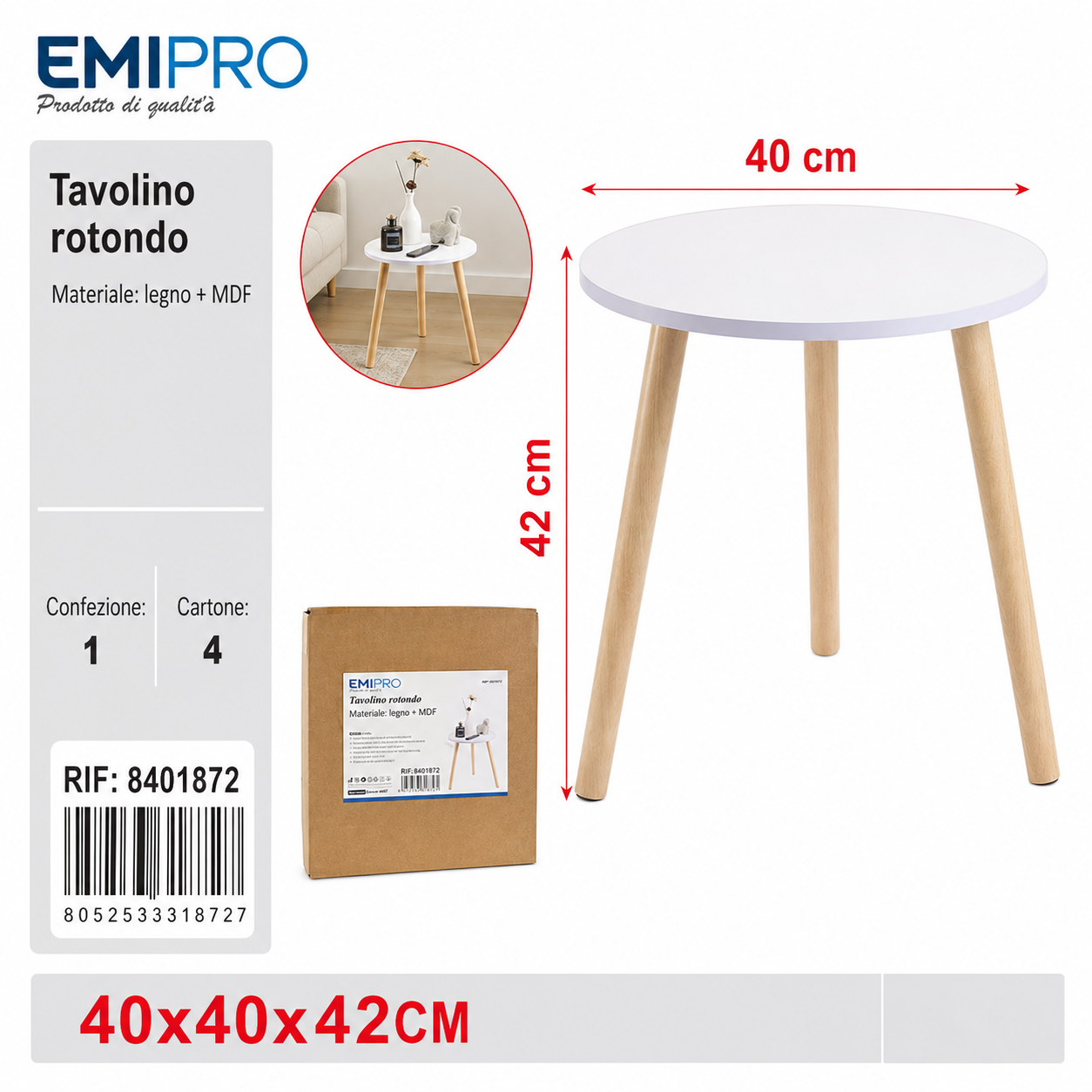 Tavolino da Ufficio 40*40*42cm