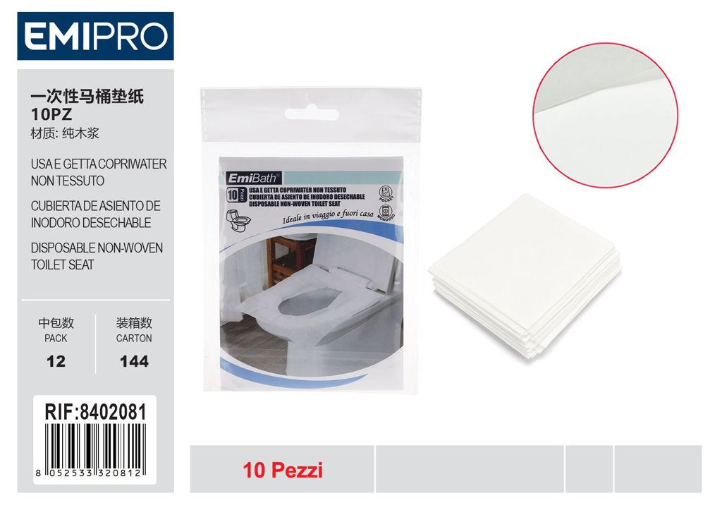 Usa E Getta Copriwater Non Tessuto 10Pz