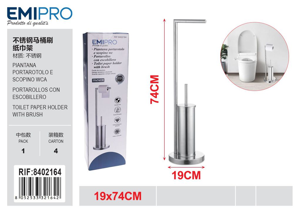 Piantana Portarotolo E Scopino wc