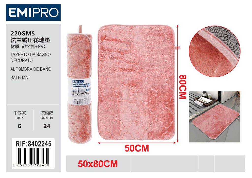 Tappeto Da Bagno Decorato Grigio 50*80cm