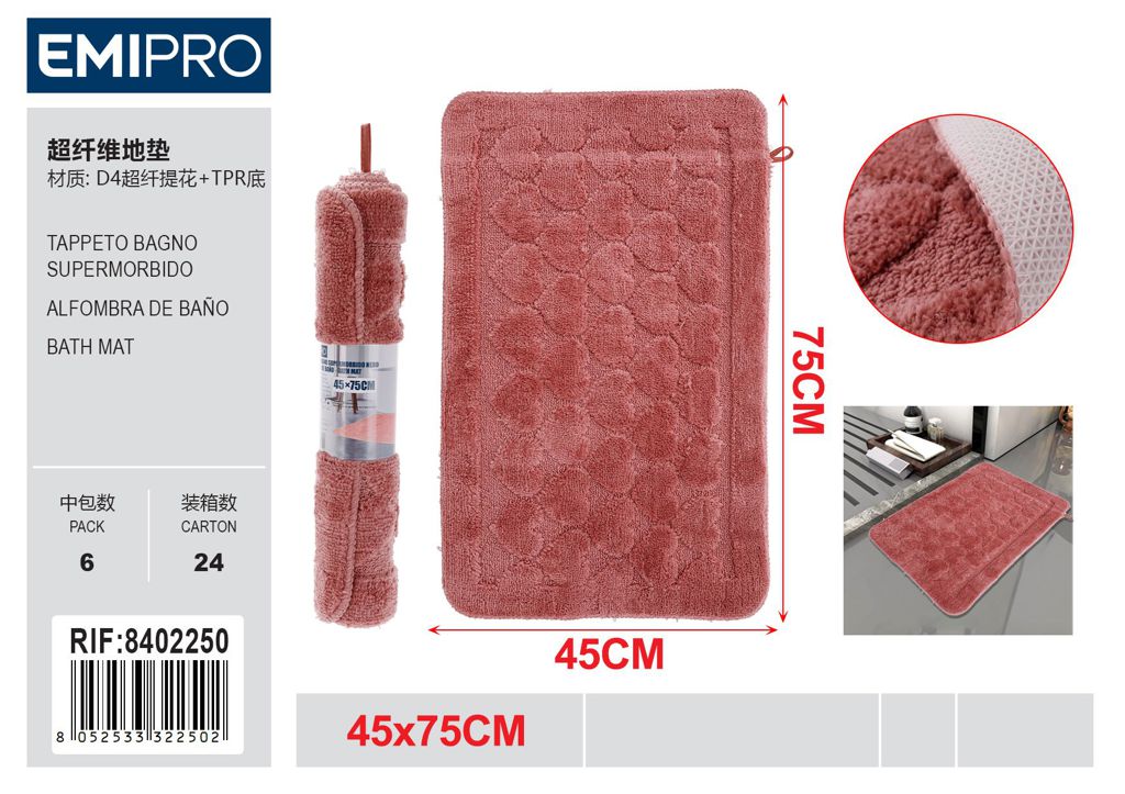 Tappeto Bagno Supermorbido Nero 45*75cm