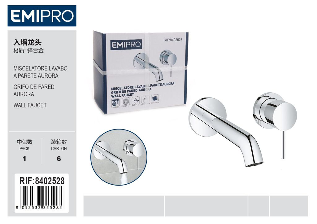 Miscelatore Lavabo A Parete Aurora