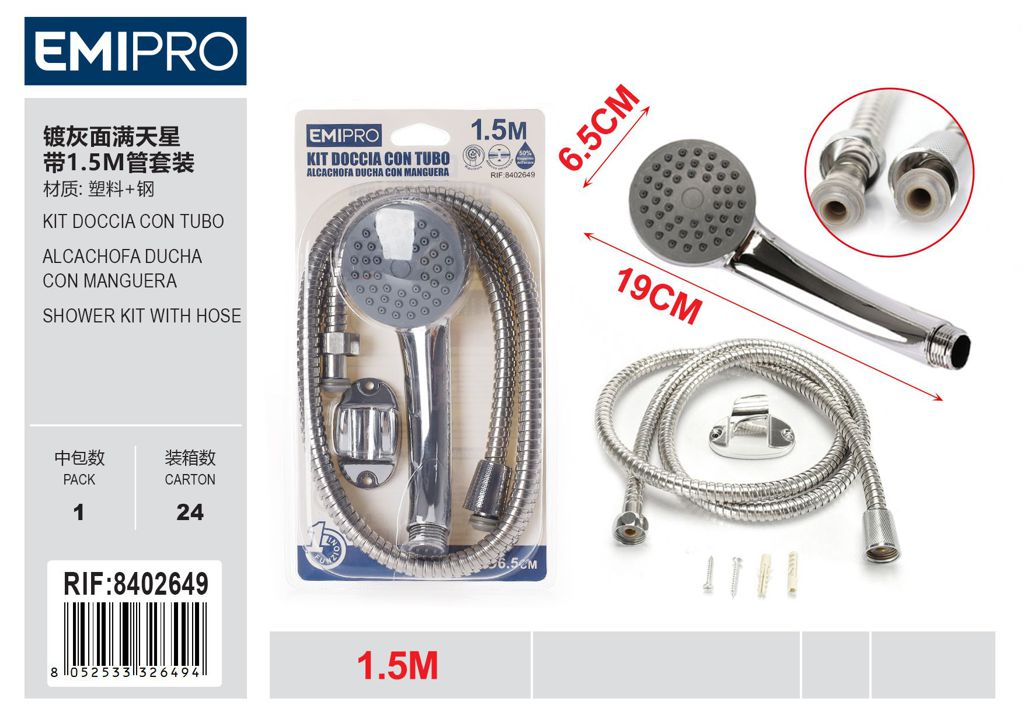 Kit Doccia Con Tubo 1.5M