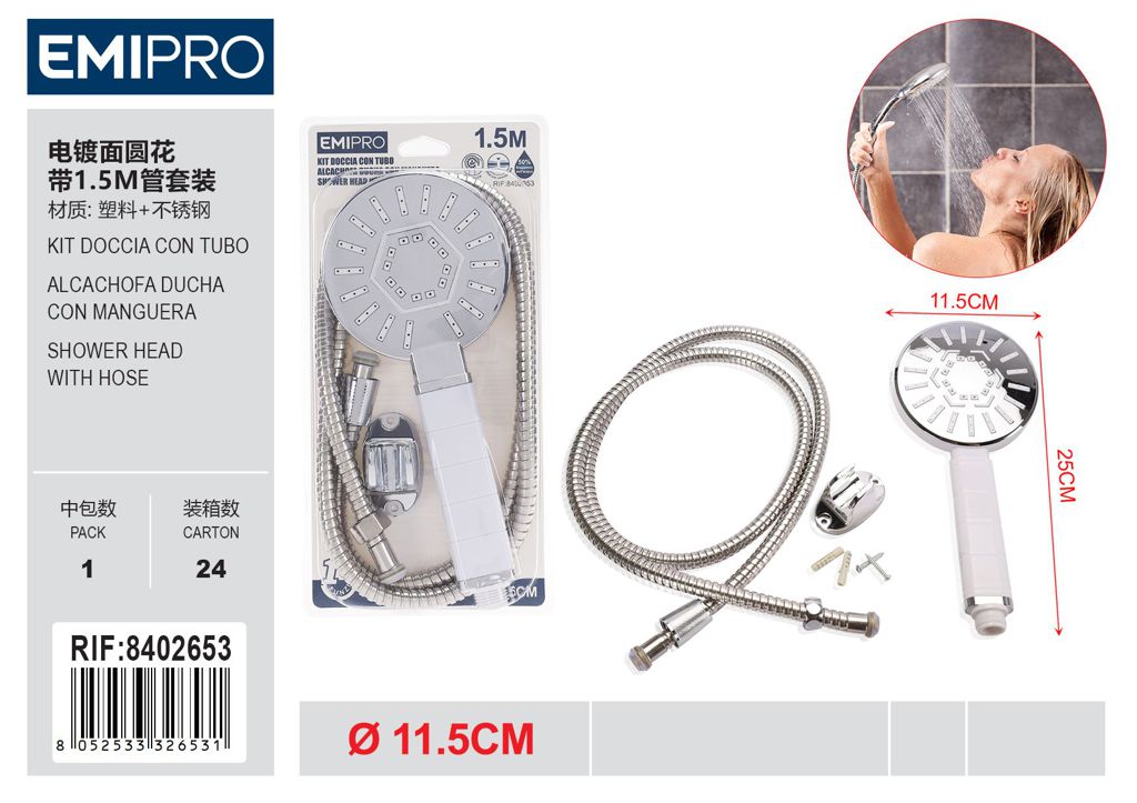 Kit Doccia Con Tubo 1.5M