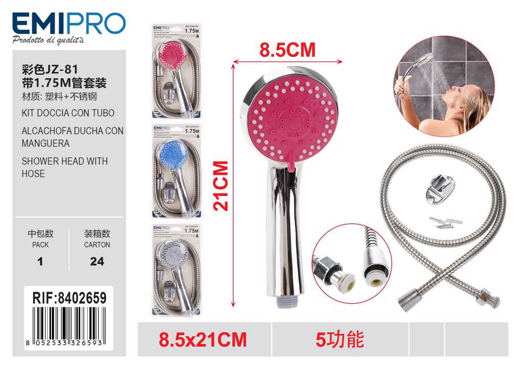 Kit Doccia Con Tubo 1.5M