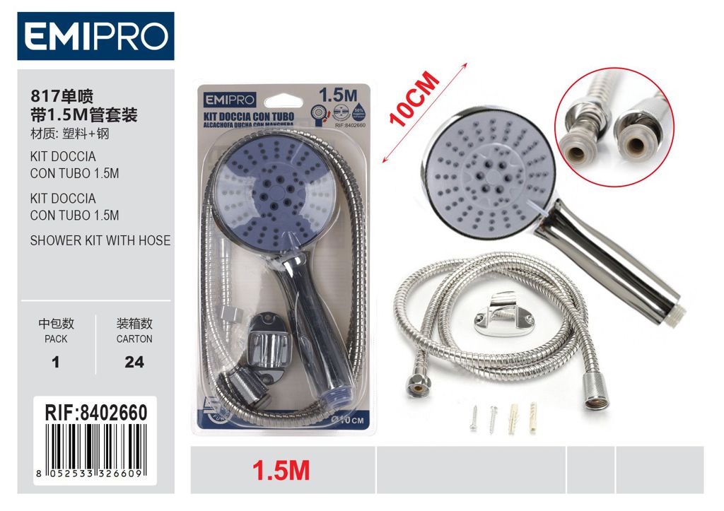 Kit Doccia Con Tubo 1.5M