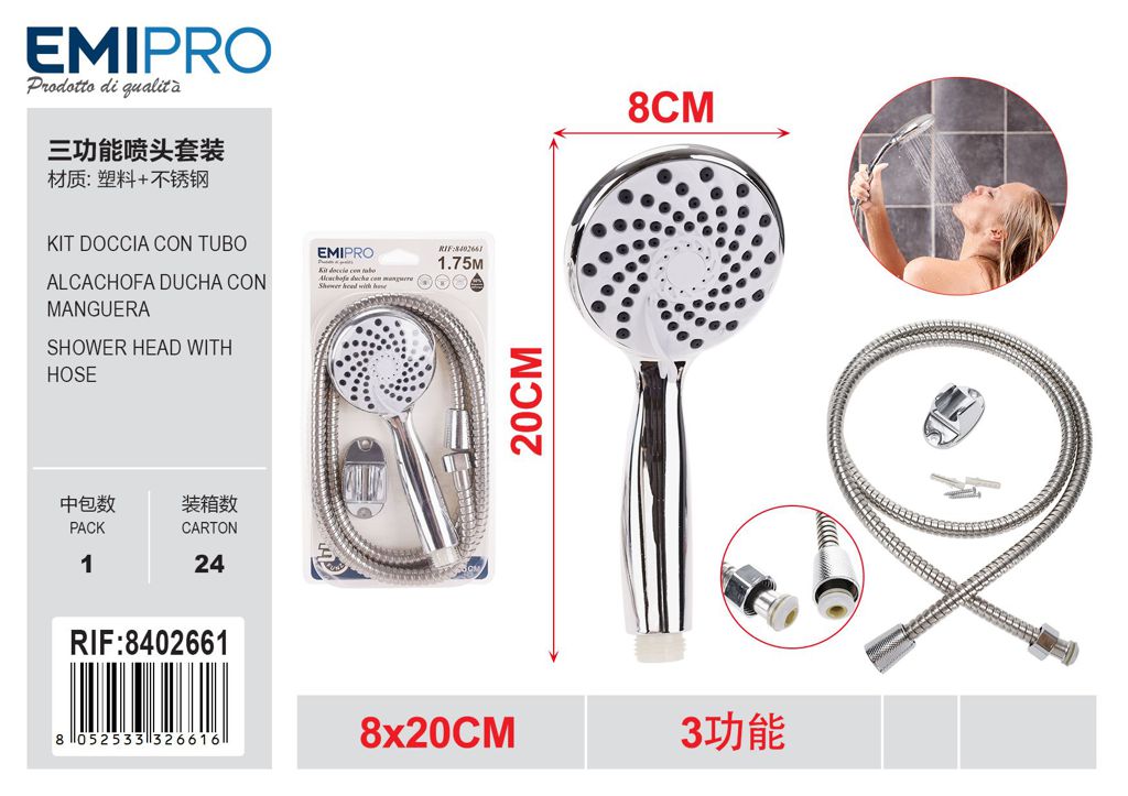 Kit Doccia Con Tubo 1.75M