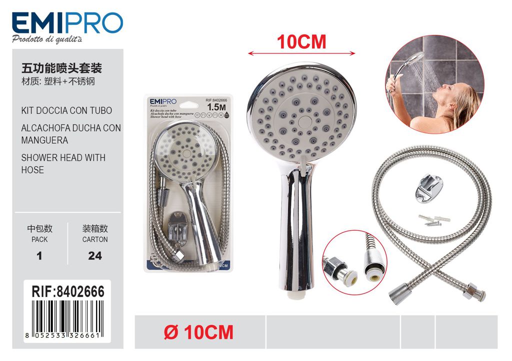 Kit Doccia Con Tubo 1.5M