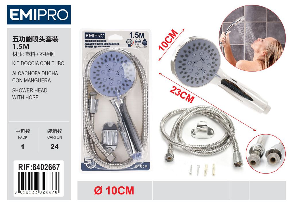 Kit Doccia Con Tubo 1.5M