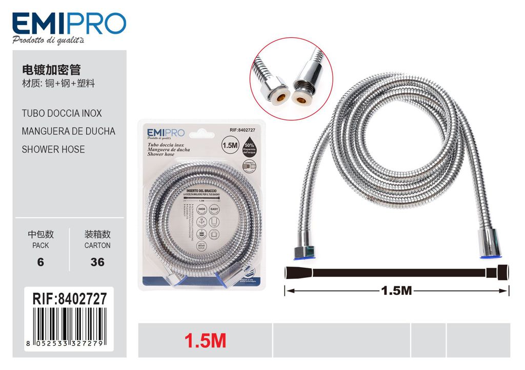Tubo Doccia Inox 1.5M