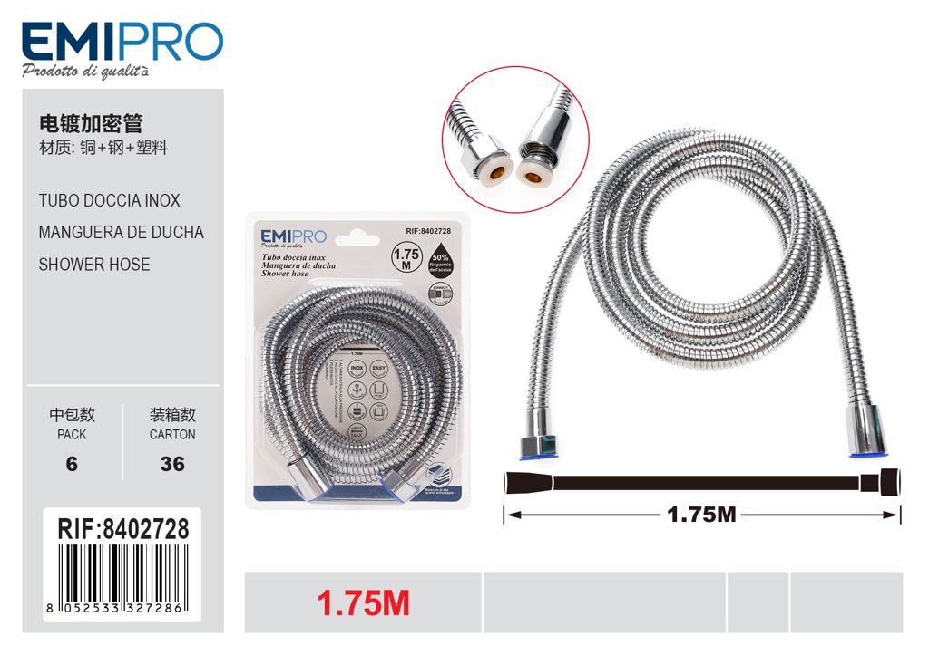 Tubo Doccia Inox 1.75M