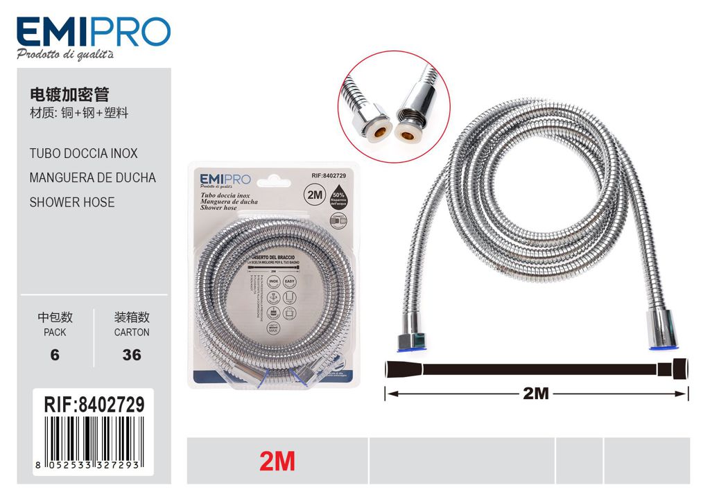 Tubo Doccia Inox 2.0M