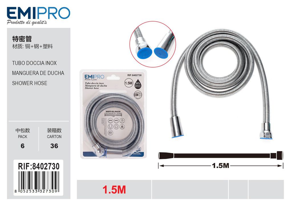 Tubo Doccia Inox 1.5M