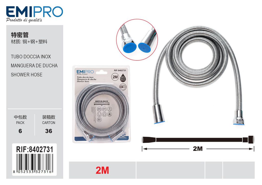 Tubo Doccia Inox 2.0M