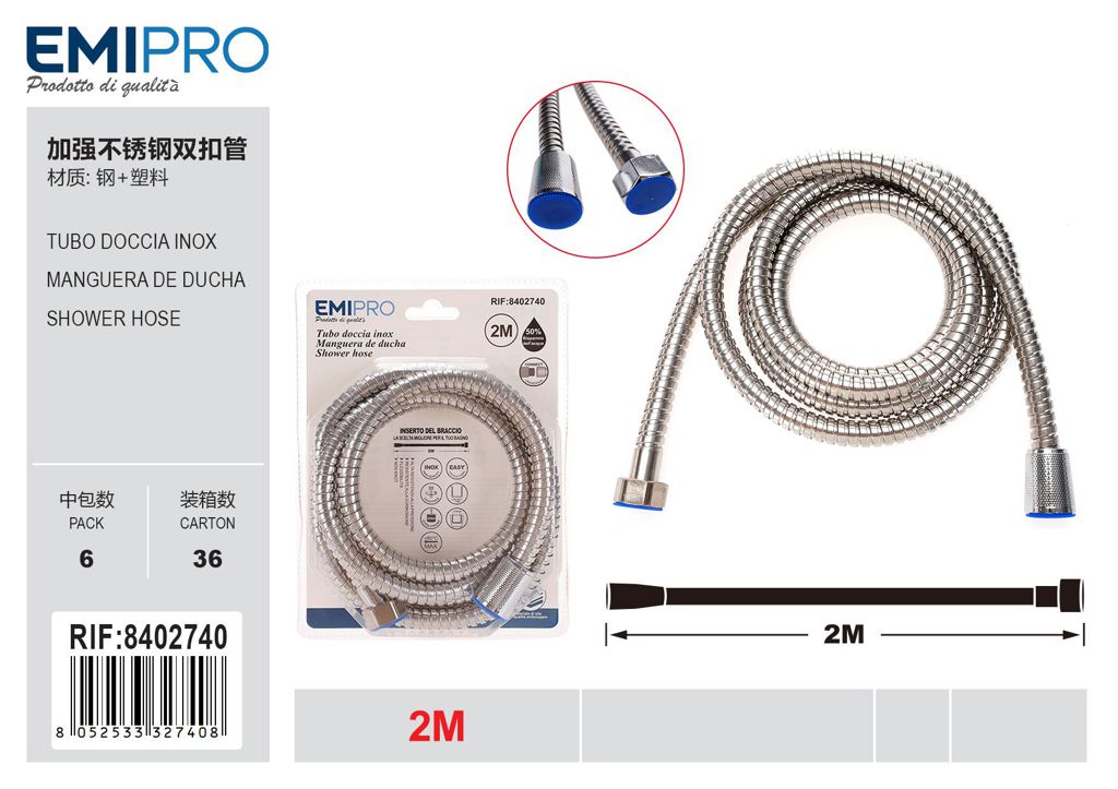 Tubo Doccia Inox 2.0M