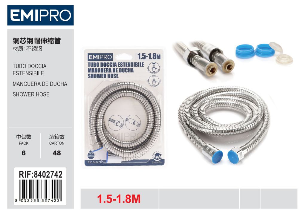 Tubo Doccia Estensibile 1.5M-1.8M
