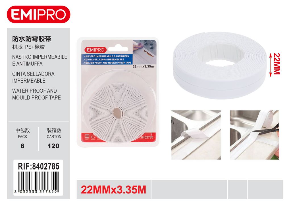 Nastro Sigillante Per Bagno 22mm*3.35M
