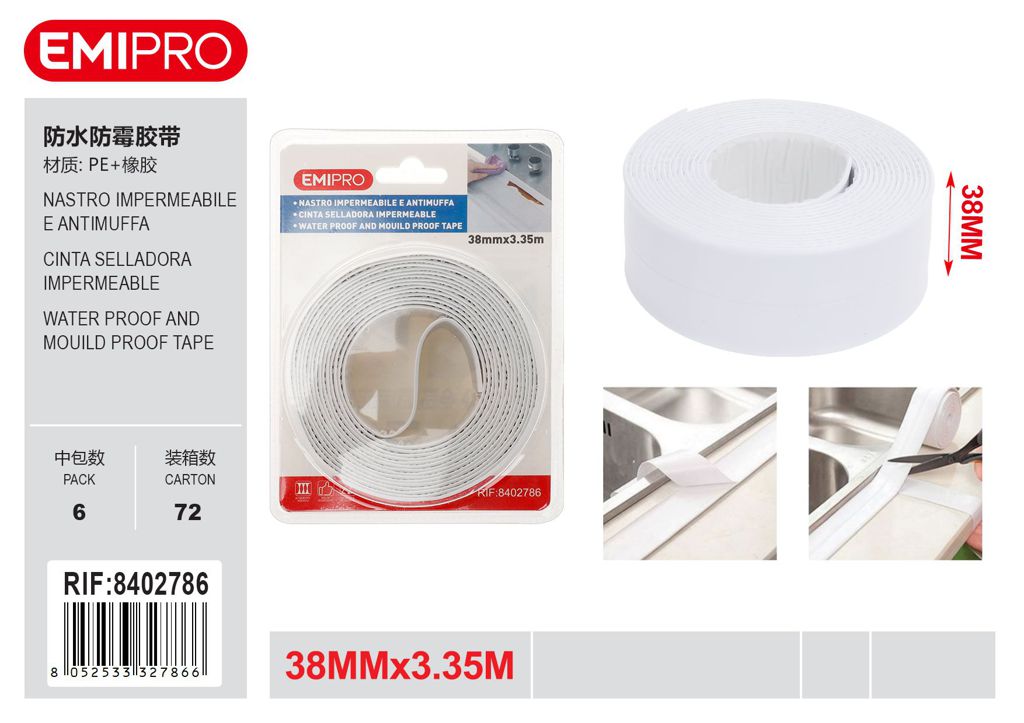Nastro Sigillante Per Bagno 38mm*3.35M
