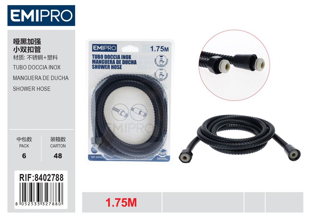 Tubo Doccia Inox 1.75M