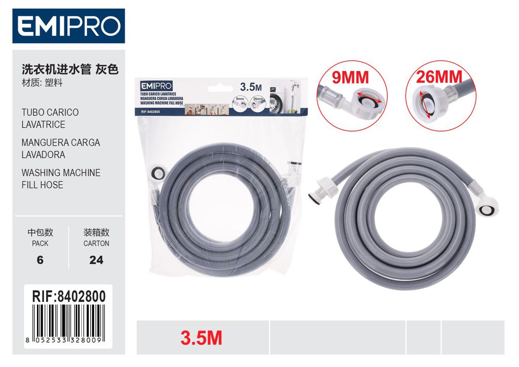 Tubo Carico Lavatrice 3.5M