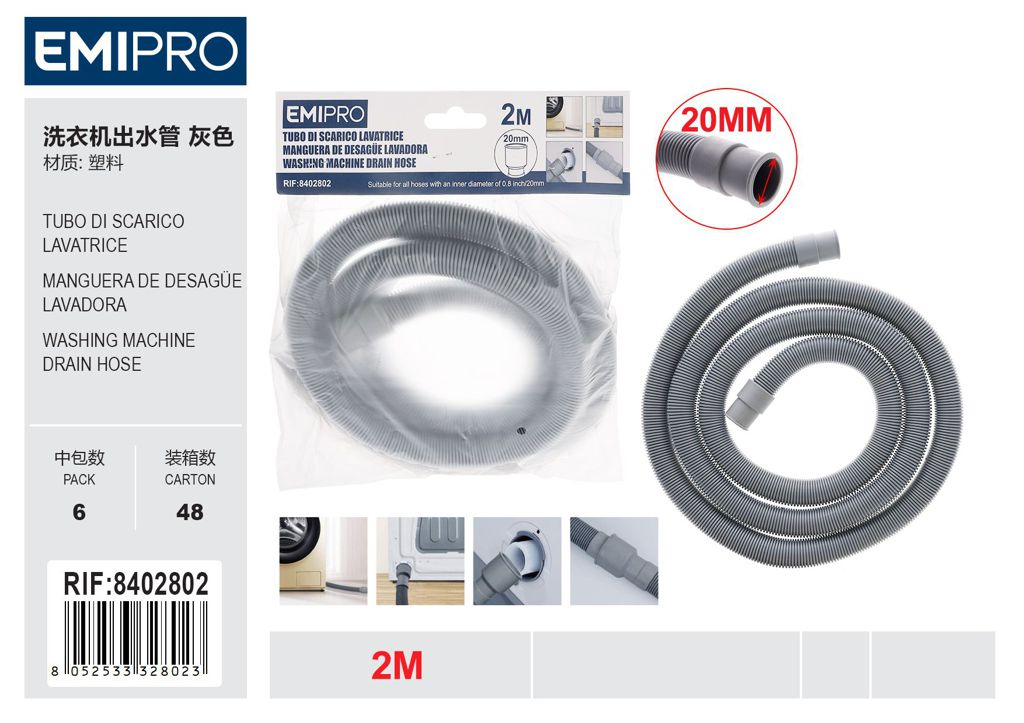 Tubo Di Scarico Lavatrice 2.0M