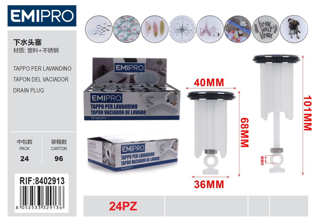Tappo Per Lavandino 40mm