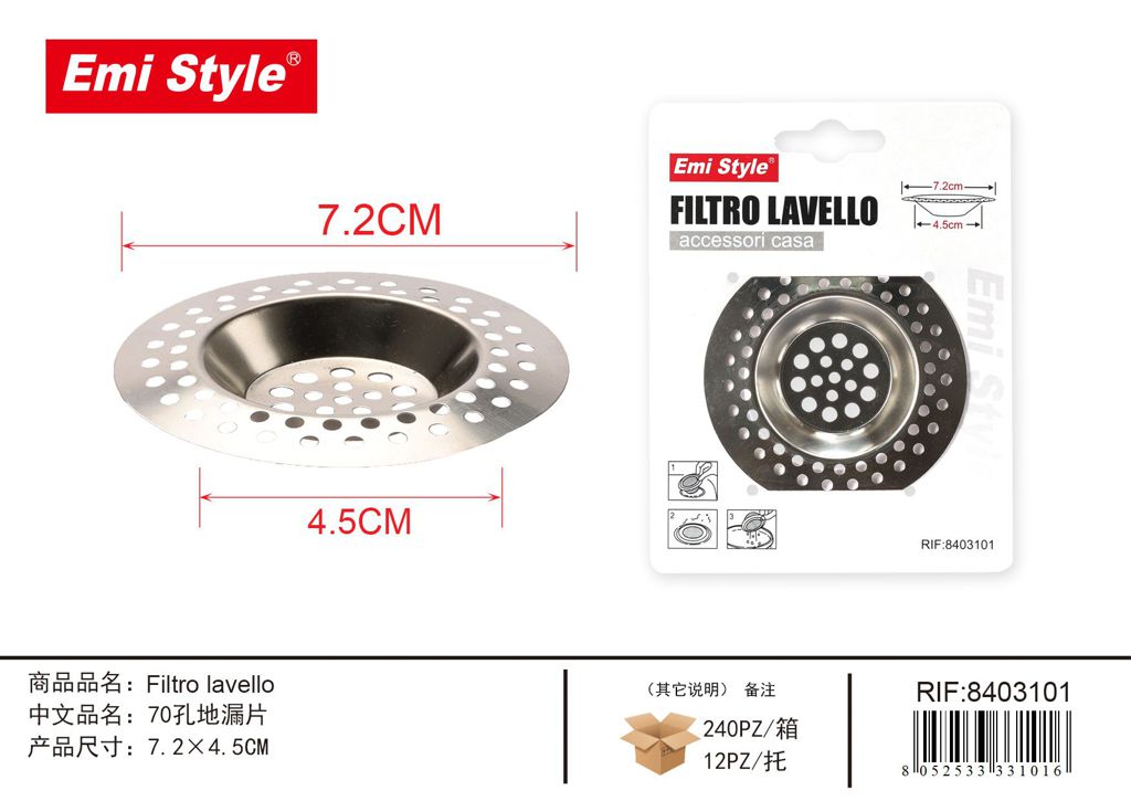 Filtro Lavello 7.2cm