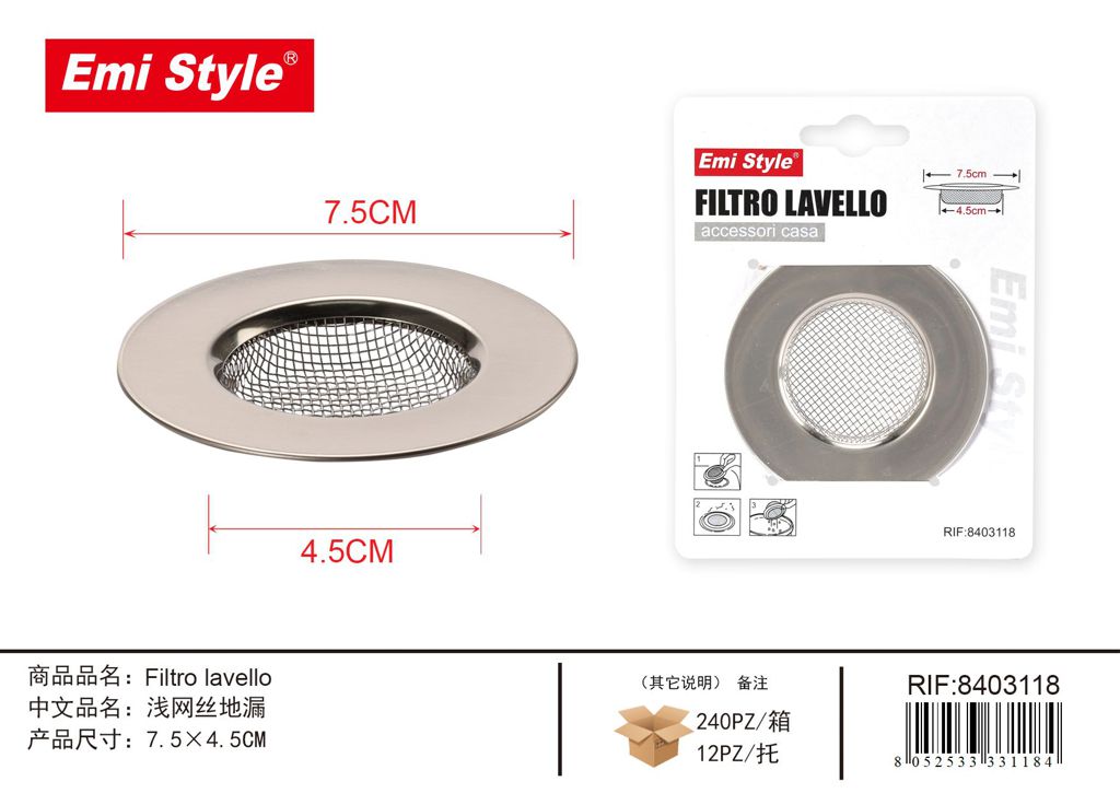 Filtro Lavello 7.5cm