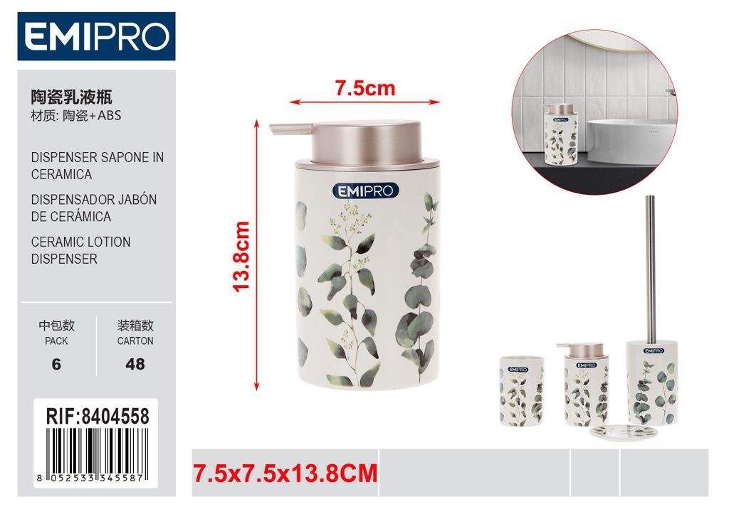 Dispenser Sapone In Ceramica