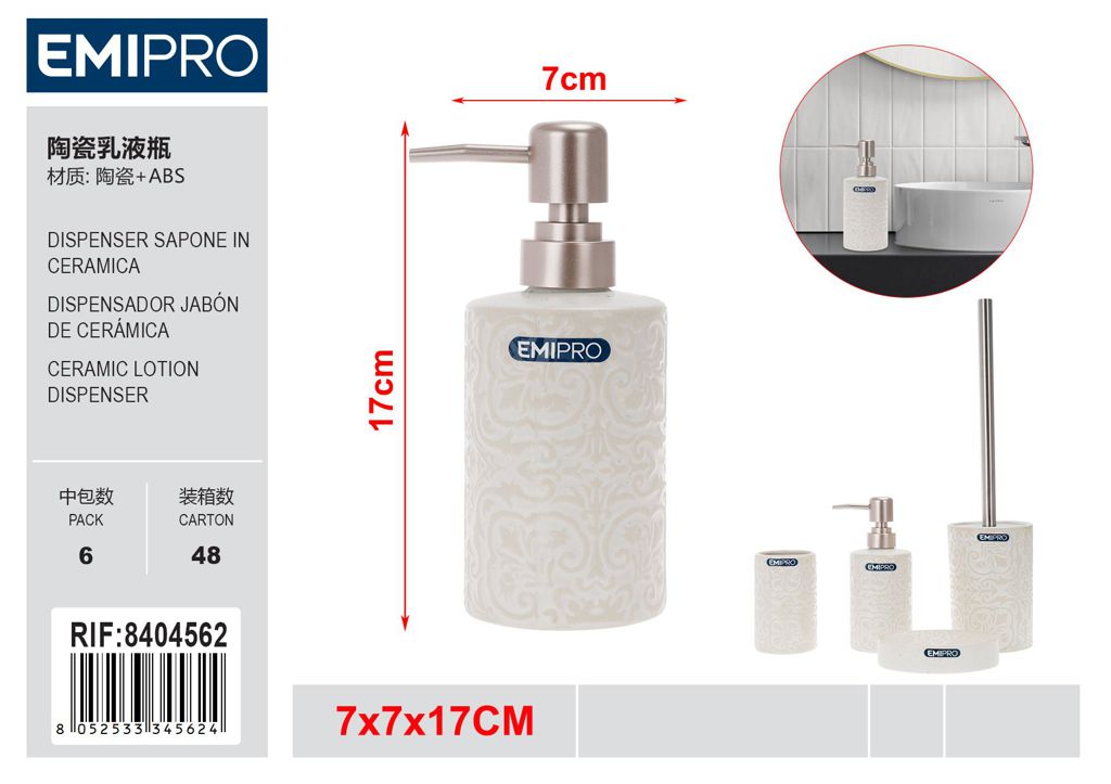 Dispenser Sapone In Ceramica