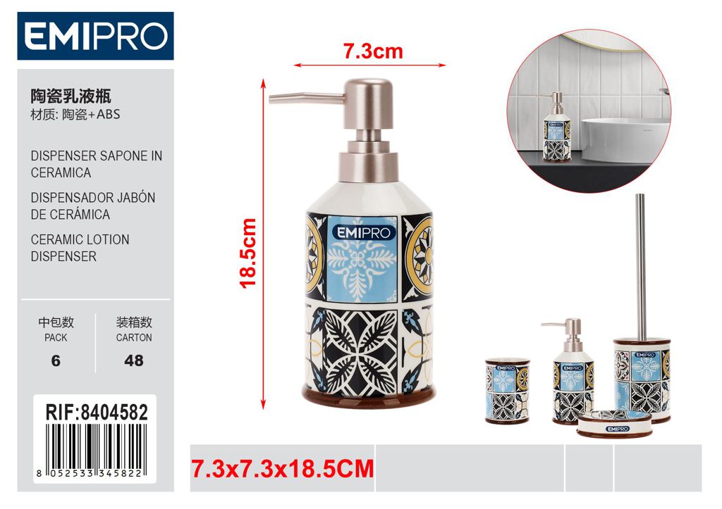 Dispenser Sapone In Ceramica