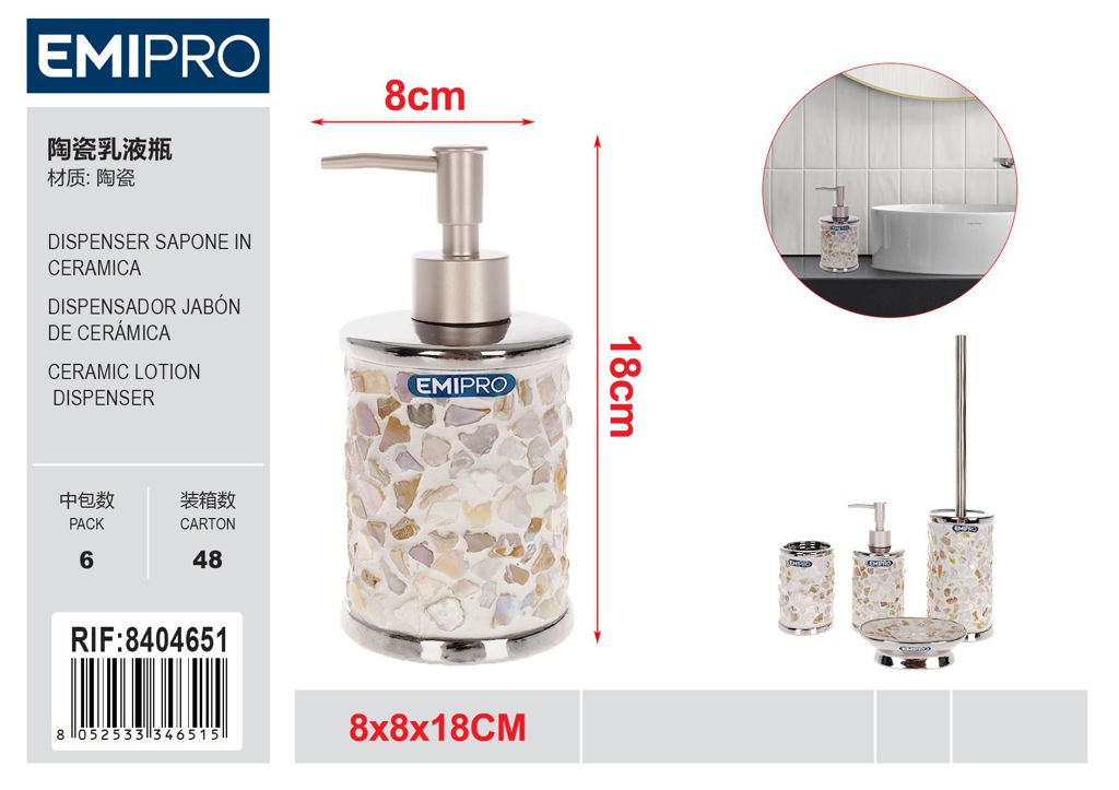 Dispenser Sapone In Ceramica