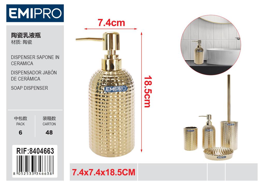 Dispenser Sapone In Ceramica